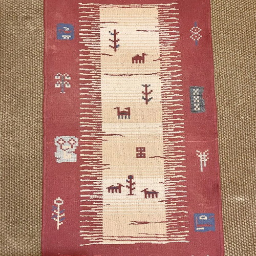Cotton rug used small with Gabbeh designs 1x0.5 m