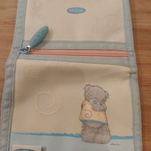 Me to You Tatty Teddy wallet like new, white-cream and turquoise