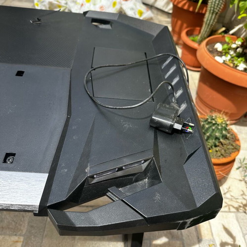 Gaming desk RGB used with cup holder and headphone stand