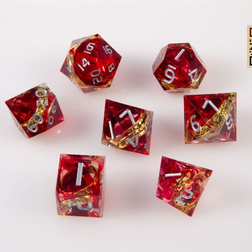 Dungeons & Dragons Dice Set with Pouch new, sharp-edge