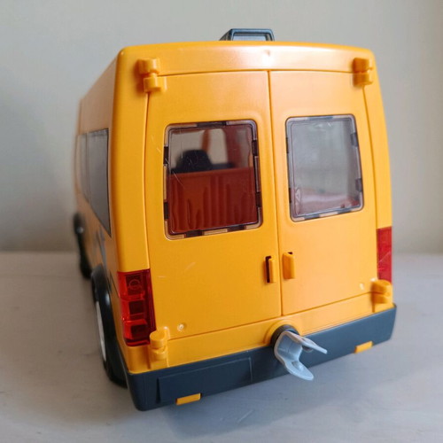 Playmobil school bus used with missing parts and damages