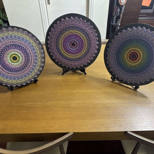 Handmade Thread Paintings 40x40 with Stand