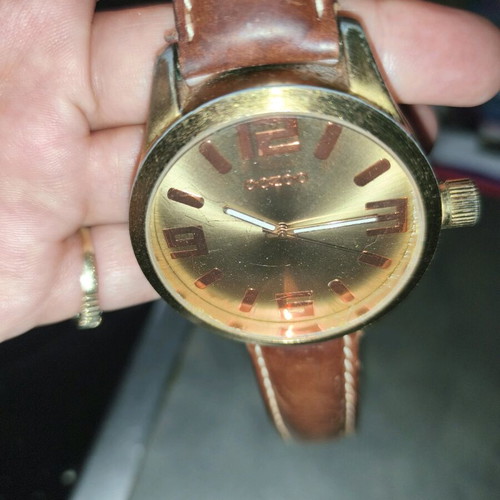 Oozoo women's watch used with brown leather strap