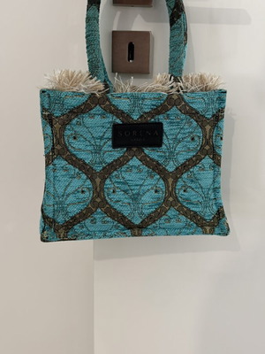 Τσάντα Sorena Handmade χειρός καινούργια, τιρκουάζ και χρυσή