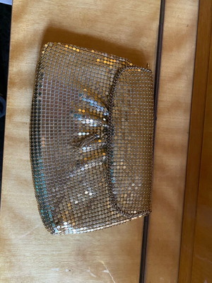 Metallic gold evening bag like new with chain strap