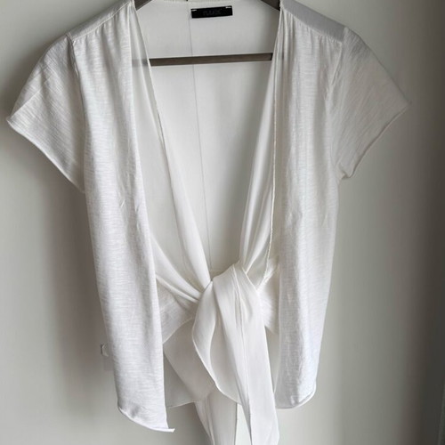 Please cardigan with asymmetries size S like new, white