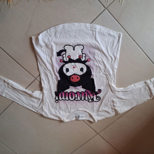 Hello Kitty blouse used for 10-11 years old, white with Kuromi print