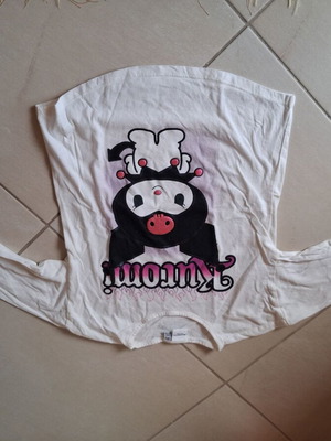 Hello Kitty blouse used for 10-11 years old, white with Kuromi print