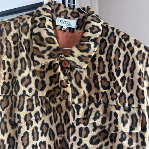 Women's Shirt-Jacket Like New, Size 48, Black and Brown