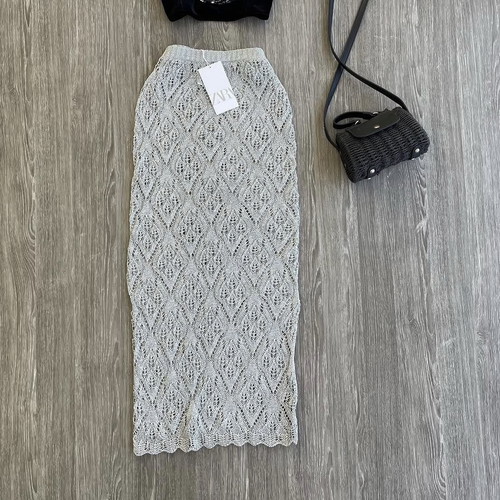 Zara skirt new, gray and silver, size M 38 10
