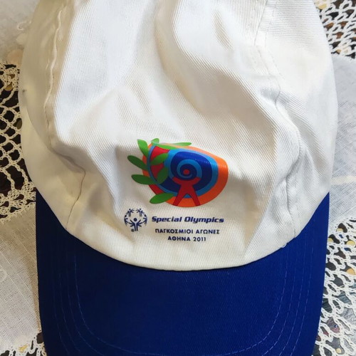 Special Olympics Athens 2011 Cap like new, white with blue visor