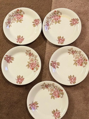 Set of 5 vintage porcelain plates like new with romantic floral design