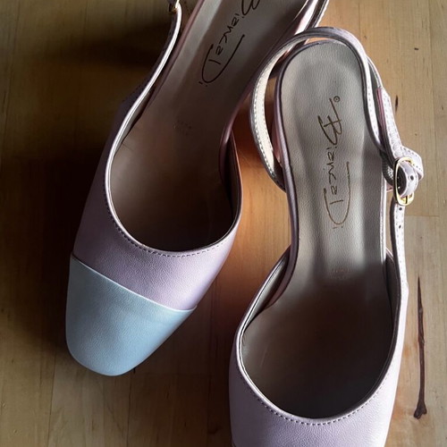 Sling bag sandals size 35 like new, genuine leather, 6cm heel