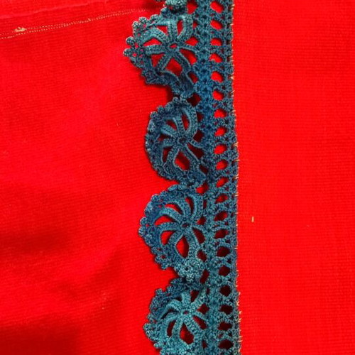 Woolen vintage throw with handmade embroidery like new