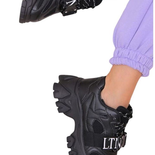 Covaleri athletic platform shoes used, size 38, black with clips