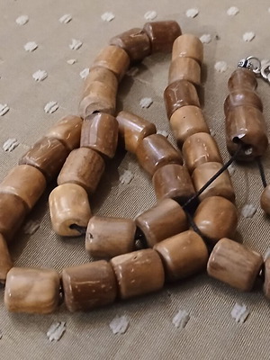 Coconut Worry Beads used, Brazilian hard wood, 33 handmade beads