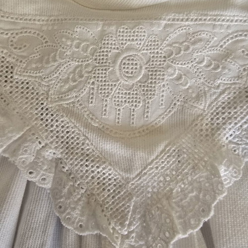 Vintage baptism dress 1960 used, cotton fabric