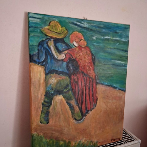 Painting acrylic on canvas 40x50, new, Van Gogh copy
