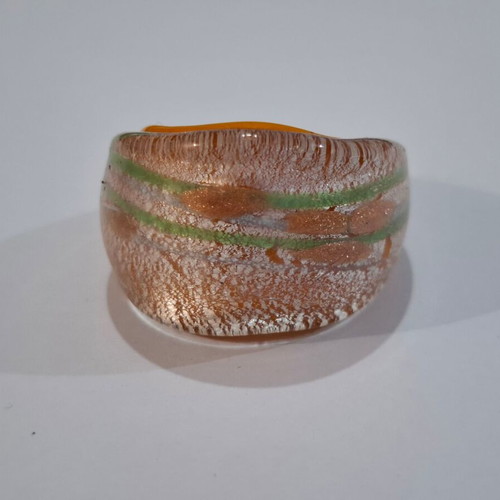 Vintage Murano glass ring with gold foil size 66EU new
