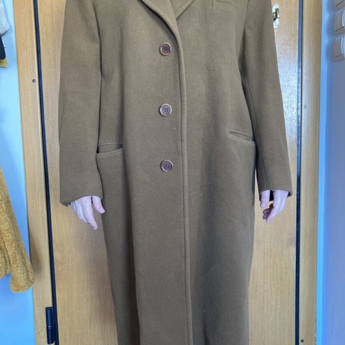 Wool and cashmere coat used, brown, size XL