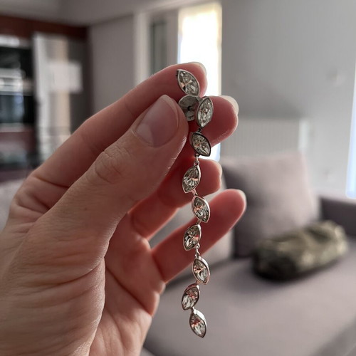 Rebecca Lumiere Crystal earrings, silver