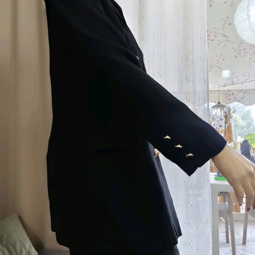 Lola double-breasted wool blazer used, black, size 38