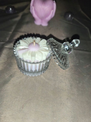 Candle in glass holder new, variety of scents and designs