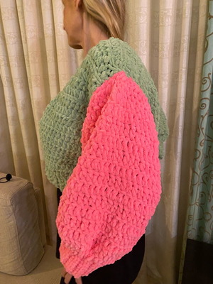 Handmade cardigan two-tone new with very soft texture