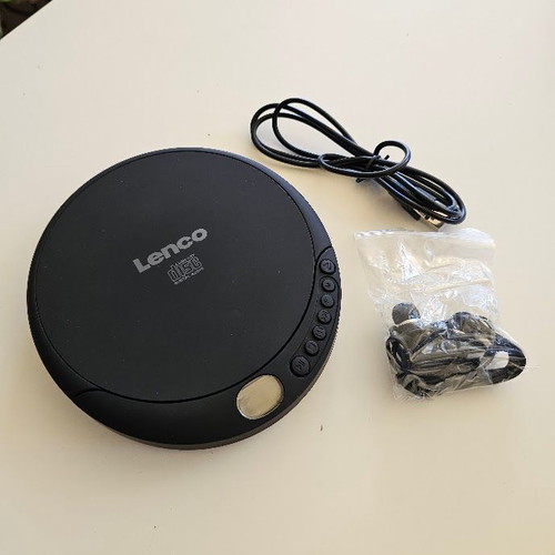 Lenco CD-010 portable CD player with LCD display and headphones