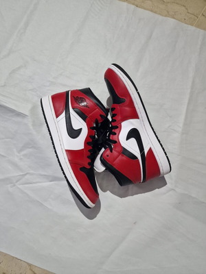 Jordan 1 sneakers new, size 45, black and red