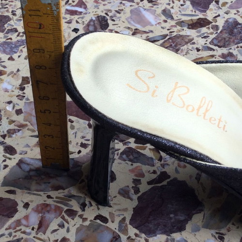 Si Bolleti vintage evening mules size 38 with glitter heel 9 cm like new