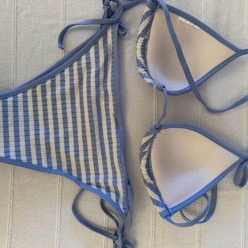 H&M bikini like new, blue and white striped