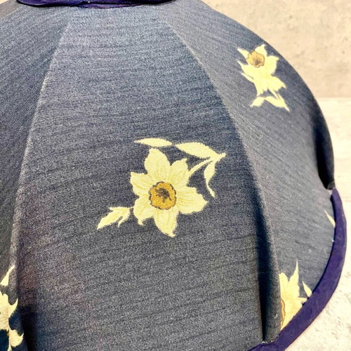 Lamp shade like new, blue with cream flowers