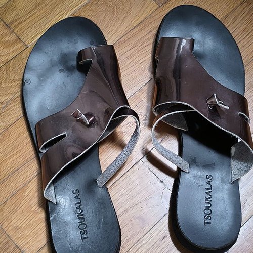 Tsoukalas Shoes handmade women's sandals bronze color size 41 like new