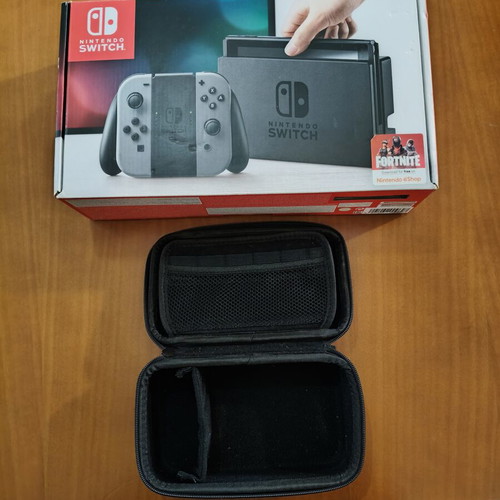 Nintendo Switch used with gray joy-con, model HAC-001, complete set