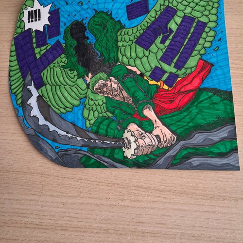 Zoro vs Monet Frame new with handmade One Piece poster