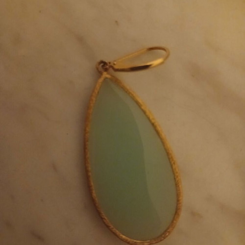 Oxette silver 925 earrings gold plated with turquoise crystal like new