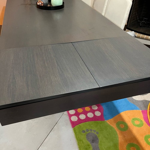 Dining set with four chairs, solid wood, extendable