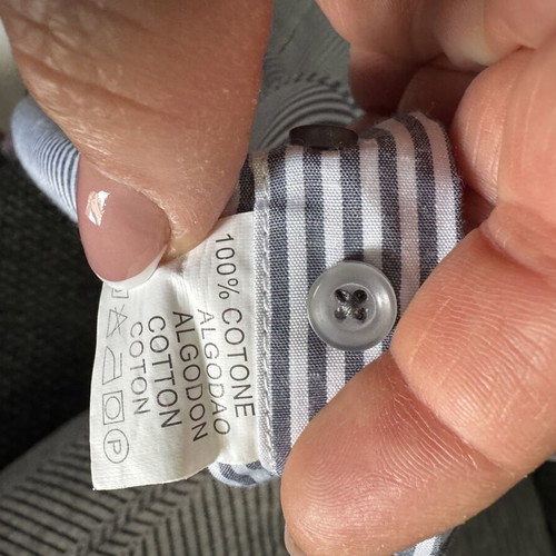 Men's striped shirt size 43 like new, white and blue