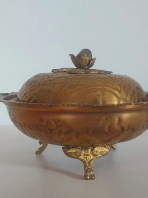 Vintage brass chocolate pot used
