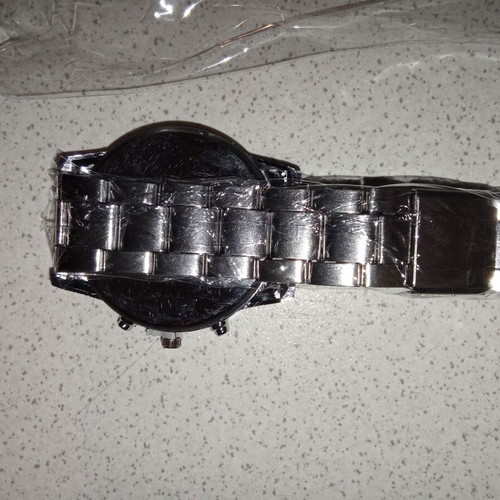 Geneva wristwatch men's new gray metallic