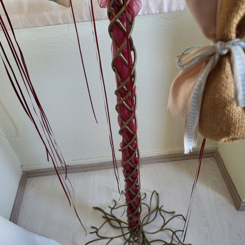Set of 2 Handmade Metal Wish Trees silver and gold, like new, 1.80m