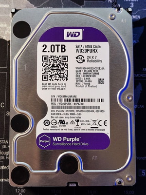 Σκληρός δίσκος Western Digital Purple 2TB μεταχειρισμένος