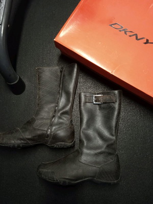 Μπότες DKNY δερμάτινες καφέ, σαν καινούργιο, μέγεθος 44