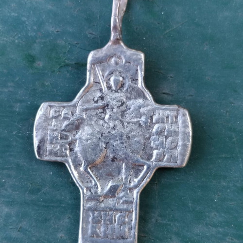 Russian cross 150 years old used, gray