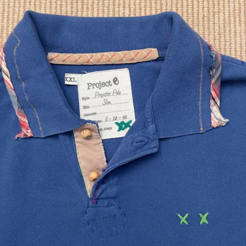 Project E cotton polo shirt XL like new, blue