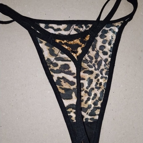 Leopard lingerie thong, size S/M