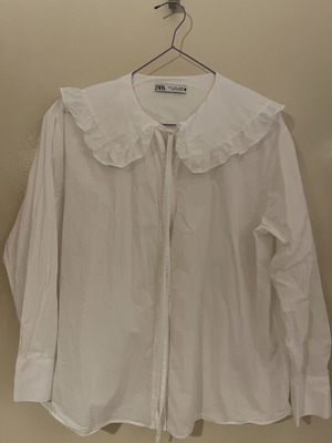 Zara white shirt with Peter Pan collar