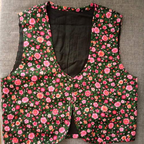 Handmade floral vintage women's vest like new, small