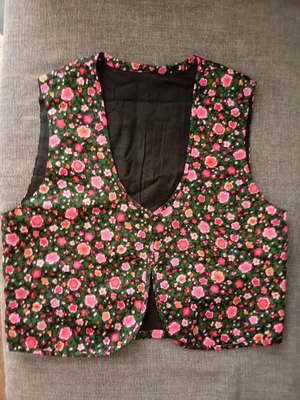 Χειροποίητο λουλουδάτο γυναικείο γιλέκο σαν καινούργιο, small